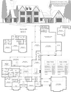 the floor plan for this house is shown in black and white, with several rooms