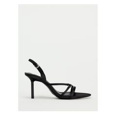 Stiletto heeled sandals. Front straps. Buckled strap closure. Heel height: 3.1 inches (8 cm)