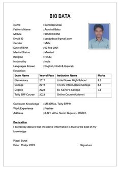 Biodata Format Download For Job, Bio Data Template, Bio Data Format For Job, Bio Data Format For Student, Cv Form, Cv Format For Job