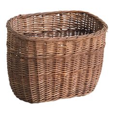 an empty wicker basket on a white background