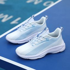 Gentle Stride Sneakers for Women Casual Blue Lace-up Running Shoes, Light Blue Sporty Sneakers For Spring, Casual Blue Running Shoes Fade-resistant, Sporty Light Blue Lace-up Running Shoes, Comfortable Light Blue Sneakers For Sports, Casual Light Blue Breathable Running Shoes, Light Blue Breathable Running Shoes For Light Sports, Casual Light Blue Running Shoes With Round Toe, Light Blue Casual Running Sneakers