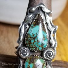 Bohemian Jewelry With Patina For Anniversary, Bohemian Teardrop Turquoise Adjustable Ring, Bohemian Adjustable Teardrop Turquoise Ring, Bohemian Turquoise Ring With Large Stone For Anniversary, Unique Adjustable Teardrop Turquoise Ring, Unique Adjustable Turquoise Teardrop Ring, Bohemian Turquoise Ring For Anniversary, Unique Handmade Teardrop Turquoise Ring, Unique Teardrop Turquoise Ring For Anniversary