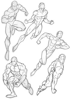 Drawing Superheroes, Male Figure Drawing, Human Anatomy Drawing, Human Figure Drawing, Anatomy Sketches, Body Reference Drawing, Different Poses, Figure Sketching, Comic Drawing