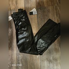 New With Tags Faux Leather Bottoms With Side Zipper For Work, Faux Leather Bottoms For Work, High-waisted Faux Leather Pants With Zipper Closure, Black Vegan, Vegan Leather, Pant Jumpsuit, Size 2, Pants For Women, Zipper