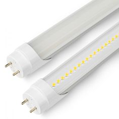 two white fluorescent tubes with yellow leds