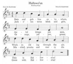 sheet music with the words halloween on it