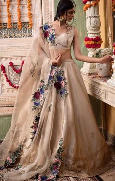 Beige Lehenga, Indian Bridal Outfits