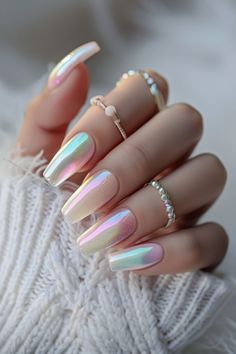 17 Ombre Nail Ideas That Are Gorgeous Ombre And French Nails, Light Color Nail Ideas, Chrome Ombre Nails Designs, Lover Inspired Nails, Ombré Chrome Nails, Chrome Nails Ombre, Nail Ideas Ombre, Natural Ombre Nails, Blush Nail Designs