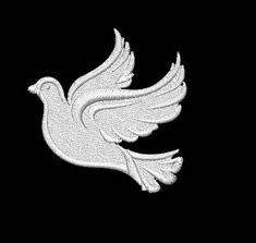 a white bird flying with the words right hand on it's chest and wings