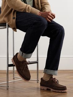 Mens Boat Shoes Outfit, Boat Shoes Outfit Mens, Boat Shoes Outfit, Boat Shoes For Men, Boat Boots, Boots Men Outfit, Lug Boots, Mr P, Leather Brogues