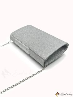 BirdinBag - Silver Glitter Envelope Bag - Elegant Wedding Handbag with Chain Handle for Women Silver Glitter Clutch For Evening, Rectangular Glitter Evening Bag For Formal Events, Silver Glitter Evening Clutch, Silver Glitter Clutch Evening Bag, Silver Glitter Clutch For Events, Silver Glitter Clutch For Formal Occasions, Formal Silver Envelope Evening Bag, Silver Glitter Evening Bag For Events, Elegant Silver Glitter Clutch