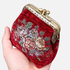 Rose Series Red Double Kiss Clasp Coin Purse  MCW Handmade Elegant Tapestry Bag Suitable For Gift, Elegant Tapestry Bag Perfect For Gifts, Elegant Tapestry Bag As Gift, Elegant Tapestry Bag For Gift, Elegant Tapestry Bags For Gifts, Elegant Red Coin Purse For Everyday Use, Affordable Elegant Red Coin Purse, Classic Red Coin Purse For Daily Use, Elegant Red Coin Purse With Interior Card Slots