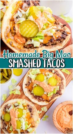 homemade big mac smashed tacos are the perfect appetizer to serve at any party