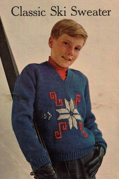 Scanned pages saved as a PDF. This vintage knit pattern from 1965 is for Classic Ski Sweater. Star Hat, Ski Sweater, Vintage Ski, Sweater Vintage, Knit Pattern, Vintage Knitting, Pattern Books, Knit Patterns, Crafts To Make