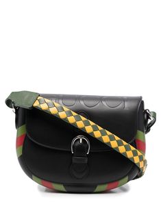 black/green/red leather blend diamond pattern colour-block design single shoulder strap foldover top buckle fastening main compartment Gucci Shopping Bag, Uniqlo Bags, Canvas Wallet, Gucci Bamboo, Handbag For Women, Monogram Tote, Gucci Gucci, Gucci Shoulder Bag, Shoulder Bag Black