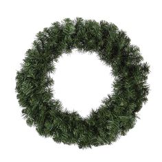 a wreath made out of green branches on a white background