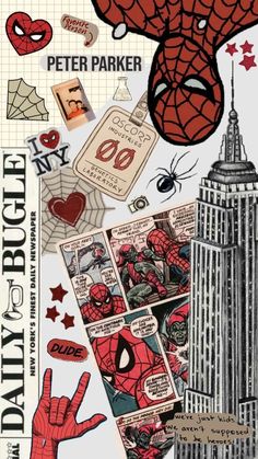 spider - man stickers are on the back of a poster for peter parker's 90th birthday