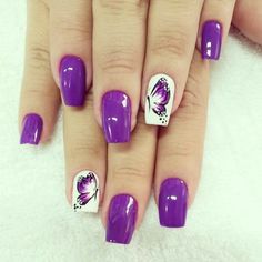 Purple Nail Art Designs, Purple Nail Art, Purple Nail Designs, Purple Nail, Pretty Nail Art Designs, Short Square Acrylic Nails, Nail Designs Glitter, Art Nails