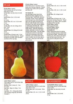 knitted apples and pears are featured in the knitting pattern for this christmas ornament