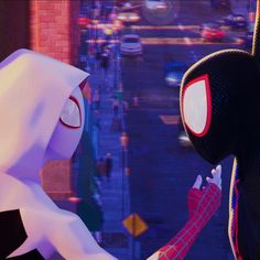 spider - man into the spider - verse is shown in this screenshot from disney's animated movie