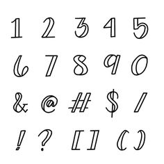 the numbers and symbols for each letter are drawn in black ink on a white background