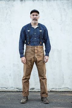 Banditphotographer Blog: Blue Blanket/Mike Harris Krouse waist overalls Mens Fashion Rugged, Retro Mode, Workwear Fashion, Blue Blanket, Selvedge Denim