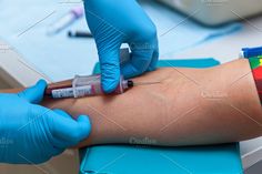 the doctor takes blood from the vein on the arm #Sponsored , #paid, #blood#syringe#doctor#collects Food Logo Design Inspiration, Medical School Essentials, The Doctor, Random Things, Fitness Inspiration, Medical, Stock Photos, Technology, Health