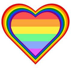 a rainbow heart is shown on a white background