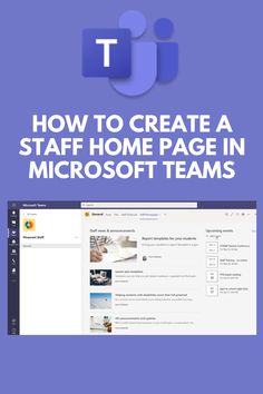 how to create a staff home page in microsoft teams