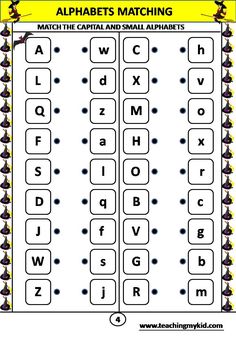 the alphabet matching worksheet for children to learn how to read and write letters