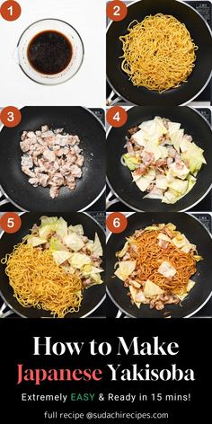 how to make japanese yakisoba with step - by - step instructions and pictures