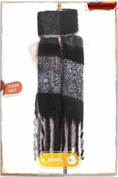 Tassels Color Block Scarf Scarf Autumn, Thick Scarf, Color Block Scarf, Neckwear Women, Women Scarf, Women's Jewelry And Accessories, Fall Skirts, Women Cargos, Jeans Outfit