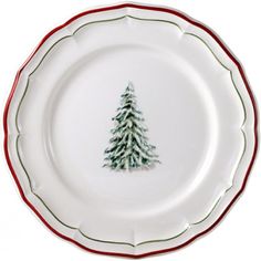 a white plate with a christmas tree on it