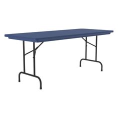 a blue rectangular plastic table on a white background