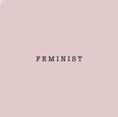 the word feminist is written in black on a pale pink background with an ornate border