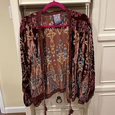 Johnny Was Collection. Geo Burnout Day Kimono, Cropped Kimono Size Xl. 26 Across The Chest And 23 Inches In Length Cropped Kimono, Johnny Was, Kimonos, Women Shopping, Color