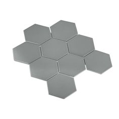 the hexagonal tile is shown in silver