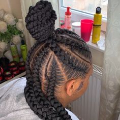 47 Photos That Will Convince You to Finally Get Goddess Braids Goddess Braid Ponytail, Waterfall Curls, Goddess Braid Styles, Cornrow Braid Styles, Natural Braided Hairstyles, Chunky Braids, Cornrows Styles, Knot Bun