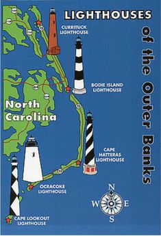 the lighthouses of north carolina map is shown