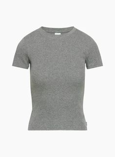 HOMESTRETCH™ CREW T-SHIRT | Aritzia Fame Clothes, Satin Midi Skirt, Basic Tops, Basic Tee, Ribbed Fabric, Baby Tshirts, Denim Shirt, Everyday Outfits, Short Outfits