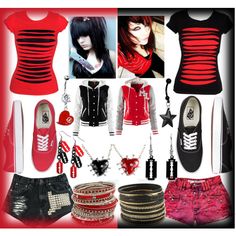 "Beauty Of The Dark" by kaylener92 on Polyvore 2010s Emo, Scene Fit, Emo Outfits For Girls, 2000 Vibes, Rock Star Outfit, Emo Style, Matching Outfits Best Friend