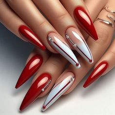 Stilleto Nails Designs, Sassy Nails, Nails Design With Rhinestones, Pointed Nails, Stiletto Nails Designs, Fall Acrylic Nails, Glam Nails