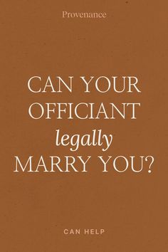 a brown book cover with the words can your official legally marry you?