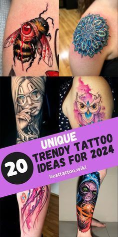 20 unique trendy tattoo ideas for the new year, including tattoos and body art