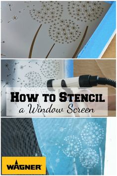 how to stencil a window screen with the words, how to stencil a window screen