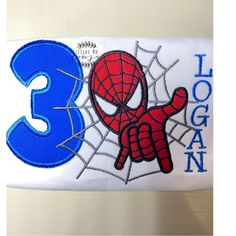 a spiderman birthday shirt with the number 3 on it