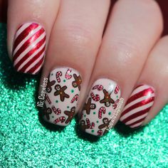 Unusual Nails, Gingerbread Nails, Summer Holiday Nails, Holiday Nails Winter, Xmas Nail Art, Fashion Funny, Cute Christmas Nails, Christmas Nails Easy, Christmas Gel Nails