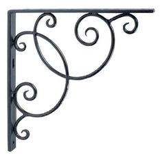 wrought iron shelf bracket with scroll design