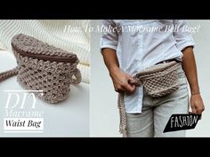 a crocheted purse is shown in two different pictures