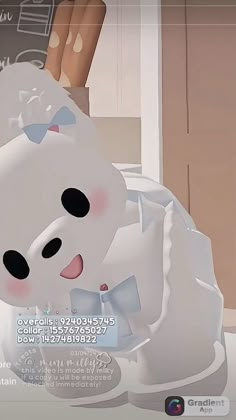 an animated image of a white teddy bear